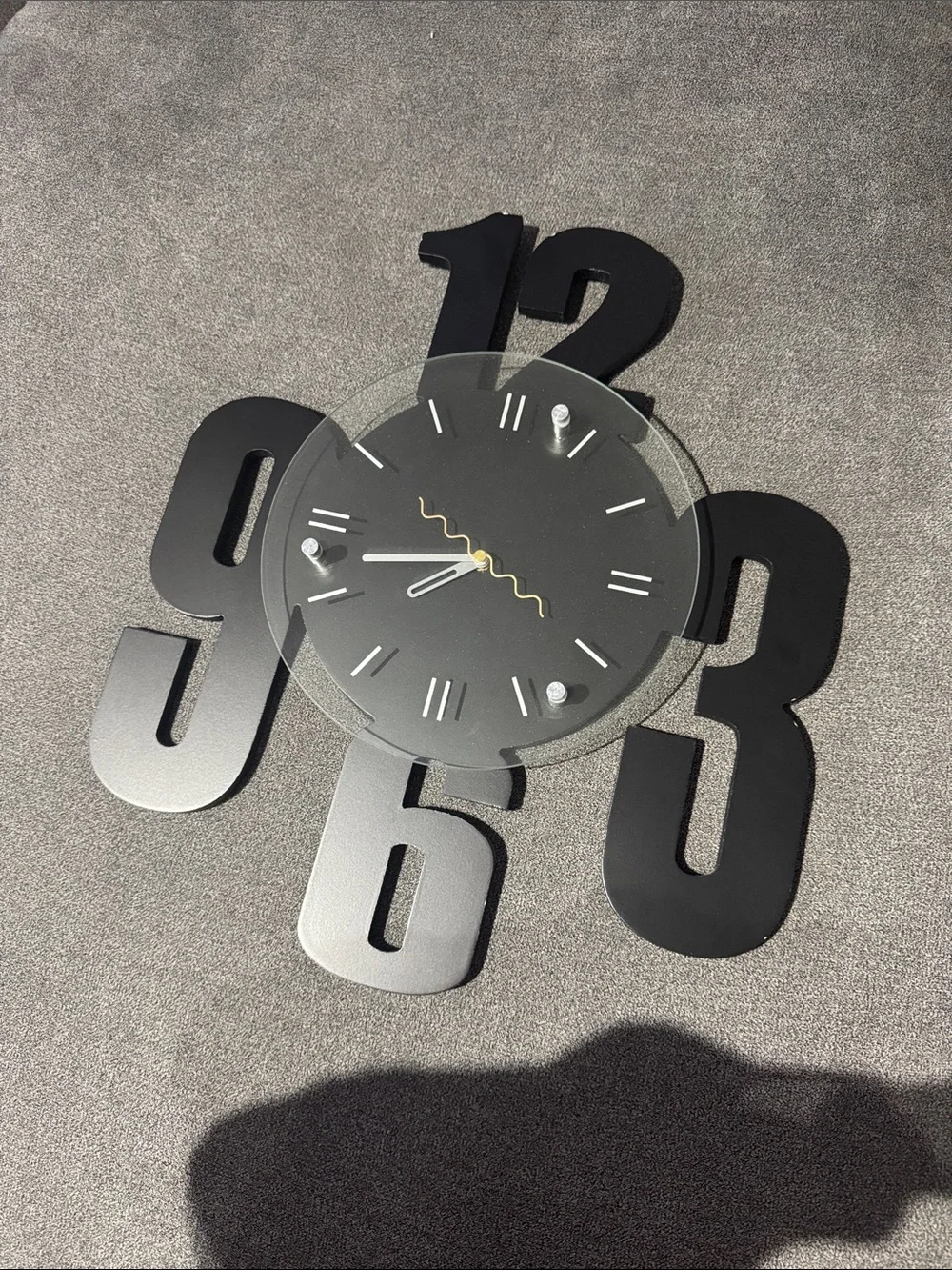 Modern Black Numbered Wall Clock